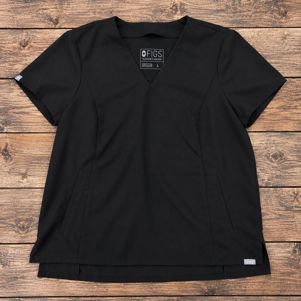 FIGS Women’s Scrubs Top Black Size Large Style #W19SW1024 PO#1434